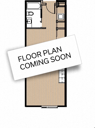 Floor plan for studio, 1 bath, 323 sqft